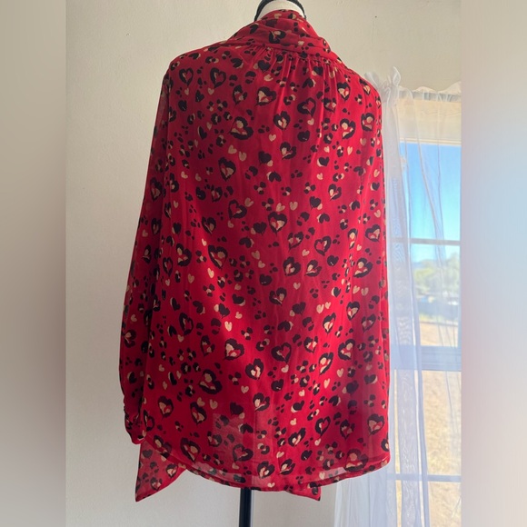 Chico’s Tie Neck heart pattern blouse. US size 12/14 in great condition. - Picture 4 of 12